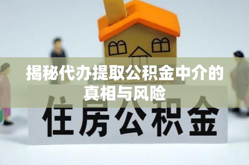 海南揭秘代办提取公积金中介的真相与风险